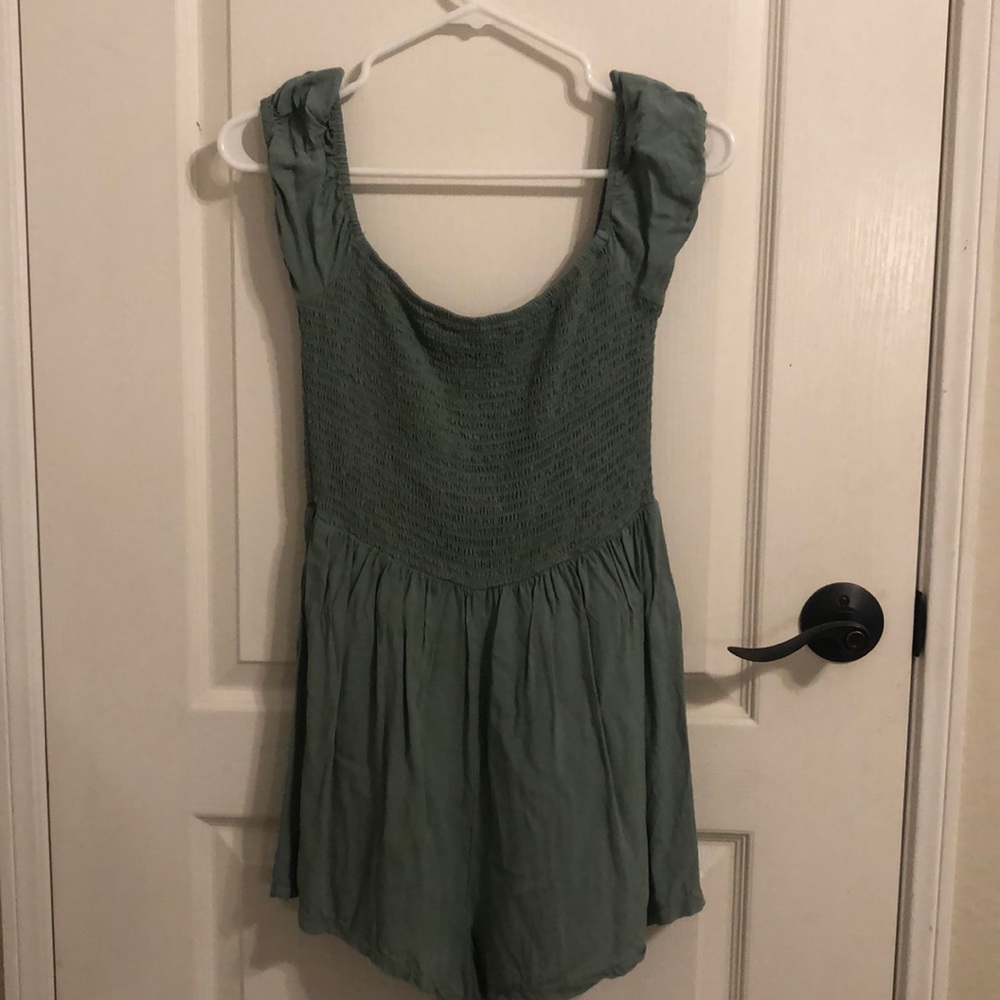 Seafoam Romper with Smocked Top
